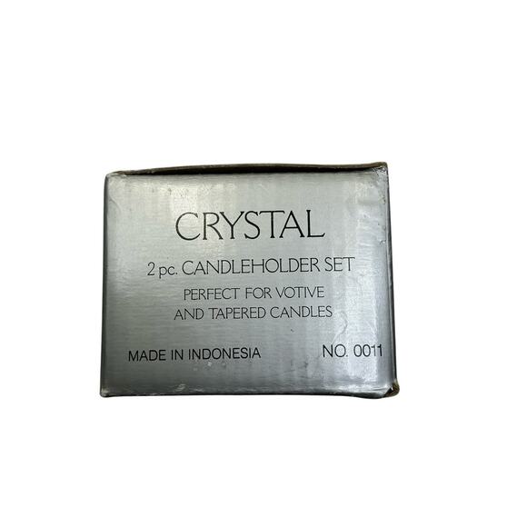 Crystal Candle Holders Heavy Crystal Glass For Votive / Tapered Candles Sets-2 - Picture 10 of 11